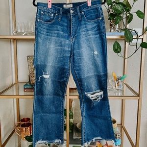 Madewell Cali Ripped Demi Bootleg Crop Jeans